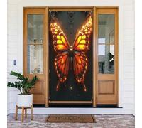 Couverture de porte décorative n° 352 avec imprimé papillon cool pour intérieur/extérieur, printemps, été, automne, hiver, Halloween, Noël