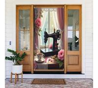 Couverture de porte décorative n° 600 à coudre florale pour intérieur/extérieur, printemps, été, automne, hiver, Halloween, Noël, décoration d'intérieur