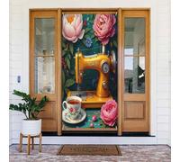 Couverture de porte décorative n° 604 à coudre florale pour intérieur/extérieur, printemps, été, automne, hiver, Halloween, Noël, décoration d'intérieur