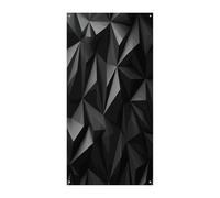 Couverture de porte d'entrée géométrique noire - Bannière de bienvenue - Grande toile de fond amusante pour accrocher à l'intérieur et à l'extérieur - Cadeau de printemps pour amis