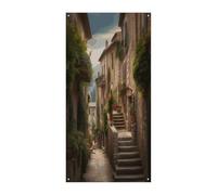 Couverture de porte d'entrée toscane italienne - Bannière de porte de bienvenue - Grande toile de fond amusante - Bannière décorative à suspendre à l'intérieur et à l'extérieur - Cadeau de printemps