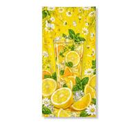 Couverture de porte d'été limonade - Bannière décorative - Motif floral d'agrumes lumineux - Décoration de porte d'entrée - Intérieur ou extérieur - Toile de fond à suspendre - Fournitures de vacances