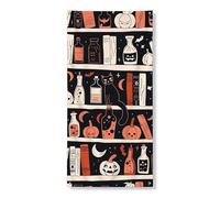 Couverture de porte d'Halloween chat et citrouille - Bannière décorative de style vintage effrayant - Décoration d'intérieur et d'extérieur - Fournitures de vacances d'automne - 91,4 x 183 cm