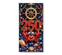 Couverture de porte en forme de crabe nautique - Décoration amusante sur le thème marin - Décoration d'intérieur ou d'extérieur - Fournitures de fête d'été - 91,4 x 183 cm