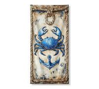 Couverture de porte en forme de crabe nautique - Décoration de porte d'entrée - Pour intérieur et extérieur - Fournitures de vacances à la plage - 91,4 x 183 cm