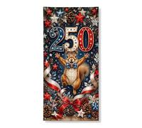Couverture de porte en forme d'écureuil festif, étoiles patriotiques et rubans pour décoration de porte d'entrée, fournitures de fête d'intérieur et d'extérieur 91,4 x 183 cm