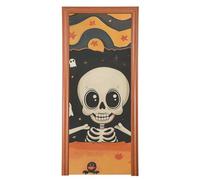 Couverture de porte extensible avec motif squelette humain Chibi mignon, 91,4 x 248,9 cm, bannière de fête, décoration et fournitures pour la maison L