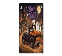Couverture de porte extérieure amusante pour Halloween - Motif chien des Pyrénées - 91,4 x 183 cm - Maison hantée effrayante - Maison de camion - Bannière de porte avant et arrière - Décoration de