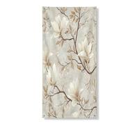 Couverture de porte extérieure avec fleurs de magnolia japonais, 91,4 x 182,9 cm, fleurs chinoises d'Asie cool, bannière de porte d'entrée, de sortie, décoration de porche d'intérieur imprimée