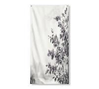 Couverture de porte extérieure avec fleurs lilas japonaises de 91,4 x 182,9 cm, fleurs chinoises d'Asie cool, bannière de porte d'entrée, décoration de porche d'intérieur japonaise
