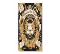 Couverture de porte extérieure Bull Terrier Dog Congrats Grad 91,4 x 183 cm, bannière de porte avant et arrière de remise de diplôme dorée et noire, décoration de porche d'intérieur de e 2026