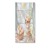 Couverture de porte extérieure de 91,4 x 182,9 cm, chiot Victoria Country Chiot, bannière pour porte d'entrée et de sortie, décoration de maison de ferme, intérieur, porche