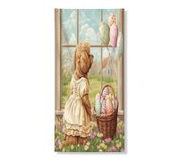 Couverture de porte extérieure de 91,4 x 182,9 cm, chiot Victoria Country pour porte d'entrée, sortie, maison de ferme, intérieur, porche