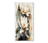 Couverture de porte extérieure de 91,4 x 182,9 cm, fleurs de lotus japonaises, bannière de porte d'entrée et de sortie, paysage japonais, décoration d'intérieur et de porche