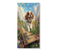 Couverture de porte extérieure de 91,4 x 182,9 cm, motif chien Cavalier King Charles Spaniel, décoration amusante pour la maison, le porche