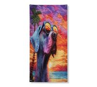 Couverture de porte extérieure de 91,4 x 182,9 cm, motif chien dogue allemand, bannière de porte d'entrée en tricot, décoration d'intérieur pour porche