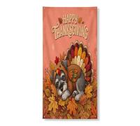 Couverture de porte extérieure de 91,4 x 182,9 cm, motif chien schnauzer pour automne, Thanksgiving, bannière de porte d'entrée, de sortie, décoration d'intérieur pour porche