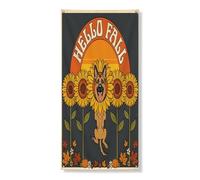 Couverture de porte extérieure de berger allemand d'automne 91,4 x 182,9 cm, maison de tournesol rétro automnale, bannière de porte d'entrée, de sortie, décoration de porche imprimée citrouille