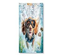 Couverture de porte extérieure de chien Setter irlandais d'été 91,4 x 183 cm, maison de chiot nautique de mer de l'océan Bannière de porte d'entrée et de sortie, décoration amusante imprimée animal de