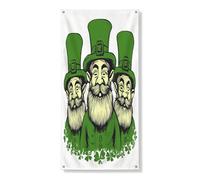 Couverture de porte extérieure de la Saint-Patrick, 91,4 x 183 cm, joli trèfle léprechaun, bannière de porte avant et arrière, décoration amusante pour la maison, le porche