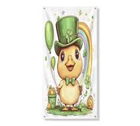 Couverture de porte extérieure de la Saint-Patrick avec canard et volaille - 91,4 x 182,9 cm - Motif coq amusant - Bannière pour porte avant et arrière - Décoration d'intérieur et de porche