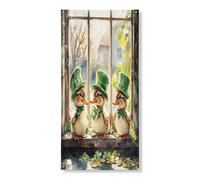 Couverture de porte extérieure de la Saint-Patrick avec canard, volaille, 91,4 x 182,9 cm, coq amusant pour fenêtre, décoration de porte d'entrée, de sortie, trèfle pour la maison, le porche