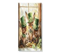 Couverture de porte extérieure de la Saint-Patrick en forme d'âne 91,4 x 182,9 cm, bannière amusante pour porte d'entrée et de sortie, décoration rustique pour maison, porche