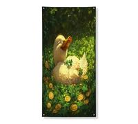 Couverture de porte extérieure de la Saint-Patrick en forme de canard et volaille 91,4 x 182,9 cm, trèfle coq pour porte d'entrée, décoration d'intérieur et de porche
