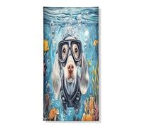 Couverture de porte extérieure d'été en forme de chien de Weimar de Braque de Weimar 91,4 x 182,9 cm, maison de chiot nautique de mer océan, bannière pour porte d'entrée, sortie, décoration amusante