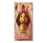 Couverture de porte extérieure en forme de canard pour la Saint-Valentin, 91,4 x 182,9 cm, lettres d'amour, maison d'amoureux des animaux, bannière de porte d'entrée ou de sortie, décoration