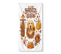 Couverture de porte extérieure en forme de labrador retriever d'automne - 91,4 x 183 cm - Récolte de ferme d'automne - Bannière pour porte d'entrée - Épouvantail de ferme - Décoration d'intérieur et