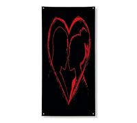 Couverture de porte extérieure esthétique pour la Saint-Valentin, 91,4 x 182,9 cm, couple afro-américain, maison de mariage, bannière de porte d'entrée, décoration de sortie, amant d'amour imprimé