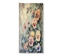 Couverture de porte extérieure vintage avec fleurs de pensées printanières, 91,4 x 182,9 cm, esthétique baroque, maison, jardin, maison, porte, porte, entrée, sortie, décoration florale, intérieur