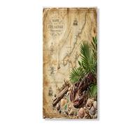 Couverture de porte extérieure vintage avec homard nautique 91,4 x 182,9 cm, plage tropicale côtière, maison de vie marine avant et arrière, bannière de porte d'entrée, décoration de porche imprimée