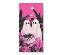 Couverture de porte fantôme d'Halloween - Bannière décorative - Plantes d'esprits de pêche fantaisistes - Décoration de porte d'entrée - Fournitures de vacances festives d'intérieur et d'extérieur