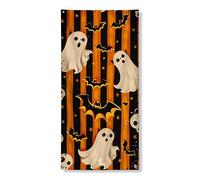 Couverture de porte fantômes d'Halloween - Bannière décorative, esprits effrayants et chauve-souris - Décoration festive d'intérieur et d'extérieur - 91,4 x 183 cm