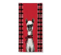 Couverture de porte lama décorative - Décoration de porte d'entrée - Pour intérieur ou extérieur - Fournitures de vacances d'hiver - 91,4 x 183 cm