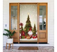 Couverture de porte Merry Christmas - Décoration de porte d'entrée - Bannière à suspendre - Fond photo - Printemps été - Décoration saisonnière - Panneau de porche pour intérieur ou extérieur