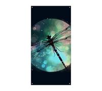 Couverture de porte motif galaxie animal libellule printemps été à suspendre drapeau porche panneau extérieur saisonnier vacances cour décoration pour porte d'entrée et porche