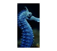 Couverture de porte motif hippocampe bleu à suspendre pour porte d'entrée et porche