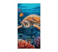 Couverture de porte motif poisson tropical étoile de mer printemps été drapeau à suspendre panneau extérieur saisonnier vacances cour décoration pour porte d'entrée et porche