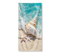 Couverture de porte motif vagues de l'océan, décoration de plage de style côtier nautique, décoration d'entrée de maison 91,4 x 183 cm