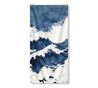Couverture de porte motif vagues de l'océan - Œuvre d'art pour porte d'entrée, intérieur et extérieur - Thème nautique d'été - 91,4 x 183 cm