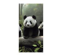 Couverture de porte panda mignon printemps été à suspendre drapeau panneau extérieur saisonnier vacances cour décoration pour porte d'entrée et porche