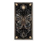 Couverture de porte papillon céleste, motif papillon cosmique éthéré pour décoration d'intérieur saisonnière, art mural mystique intérieur et extérieur, 91,4 x 183 cm