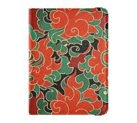 Couverture de porte-passeport en cuir à motif rouge de la culture chinoise pour les voyages Vaccin Cas de protection Étui pour passeport Documents de voyage Portefeuille pour femmes Imperméable, motif