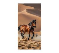 Couverture de porte personnalisée Bannières de porte Chevaux courant dans la tempête du désert Grande bannière murale Bannière décorative Fond photo Décoration de fête de bienvenue