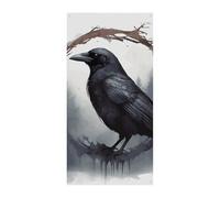 Couverture de porte personnalisée Bannières de porte Corbeau noir Grande bannière murale Bannière décorative Fond photo Décoration de fête de vacances
