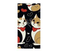 Couverture de porte personnalisée Bannières de porte Couple de chats Grande bannière murale Bannière décorative Fond photo Décoration de fête de vacances