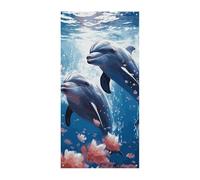 Couverture de porte personnalisée Bannières de porte Dauphins in LoveGrande bannière murale Bannière Décor Photo Fond Welcome Holiday Party Decor